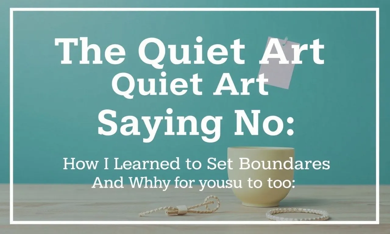 The Quiet Art of Saying No: How I Learned to Set Boundaries (And Why You Should Too)